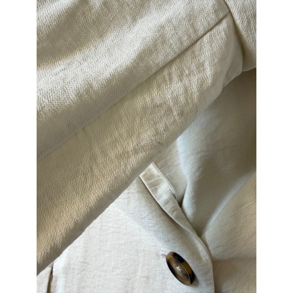 And Now This Womens Oversized One-Button Textured Blazer Cream Ivory Large L - Picture 7 of 10